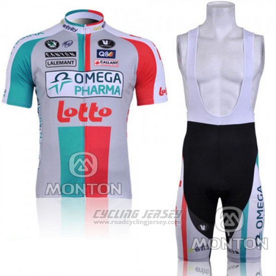 2011 Cycling Jersey Omega Pharma Lotto Beige Short Sleeve and Bib Short